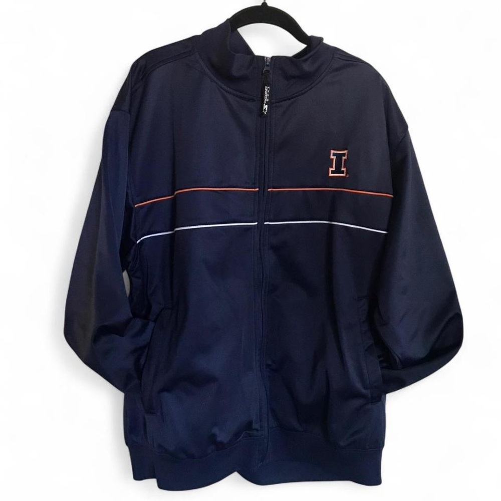 Vintage 90s Starter Illinois fighting Illini zip up navy men’s tracksuit - Large